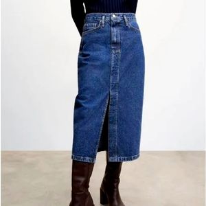 High Waisted Midi Skirt